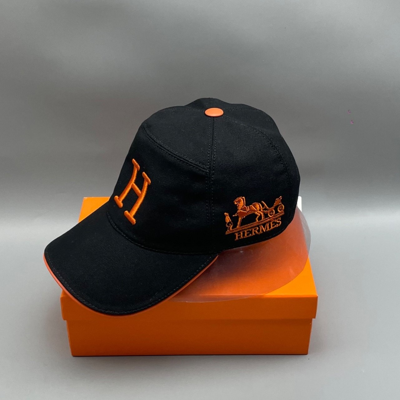Hermes Davis H Primavera Cap Black Hermes Cap - TEMAFES